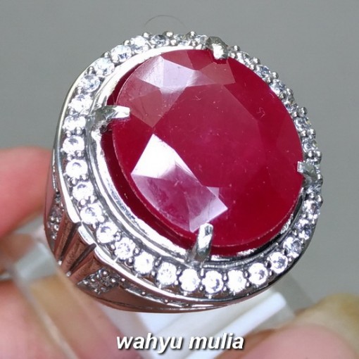 mustika Batu Cincin Natural Ruby Cutting besar Merah Delima Asli berkhodam bersertifikat tanzania madagaskar burma ciri manfaat_2