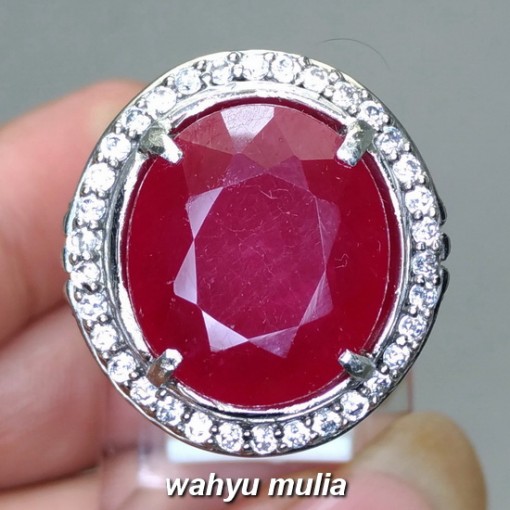mustika Batu Cincin Natural Ruby Cutting besar Merah Delima Asli berkhodam bersertifikat tanzania madagaskar burma ciri manfaat_5