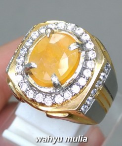 mustika Cincin Batu Golden Yellow Safir Yakut Emas asli selon kristal bagus tanzania ciri manfaat asal_1