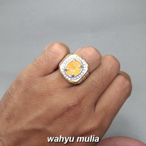 mustika Cincin Batu Golden Yellow Safir Yakut Emas asli selon kristal bagus tanzania ciri manfaat asal_4