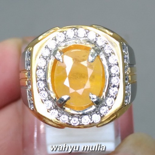 mustika Cincin Batu Golden Yellow Safir Yakut Emas asli selon kristal bagus tanzania ciri manfaat asal_5