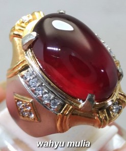 Gambar Batu Cincin Merah Garnet Srilangka Asli bersertifikat selon pria wanita ciri harga khasiat_2