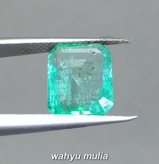 Harga Batu Permata Zamrud Colombia Emerald Beryl Kotak Asli bersertifikat bagus pria wanita hijau tua muda kristal_3