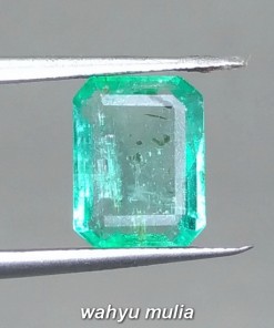 Harga Batu Permata Zamrud Colombia Emerald Beryl Kotak Asli bersertifikat bagus pria wanita hijau tua muda kristal_4