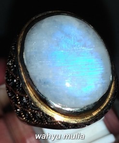 cari Batu Cincin moonstone Biduri laut cahaya biru Asli bersertifikat selon srilangka manfaat bongkahan asal kalimantan harga_2