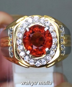 foto Cincin Batu Mandarin Garnet Orange Ceylon Asli natural bermemo sertifikat kalimantan kristal bagus pria wanita_5