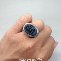 Batu Cincin Giok Hitam Black  Jade  Lafadz Allah Asli  Kode 