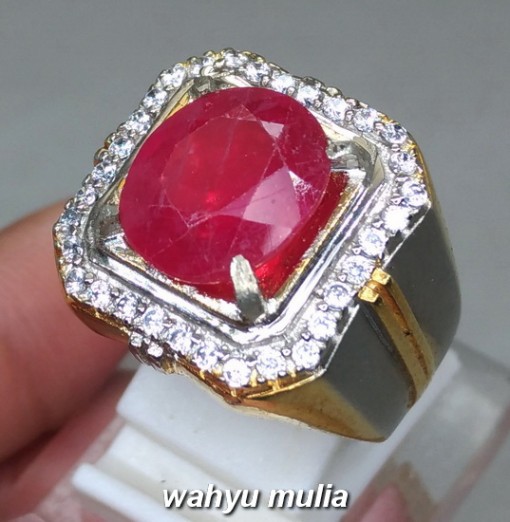 gambar Batu Cincin Natural Ruby Merah Delima Asli bersertifikat afrika ciri harga khasiat berkhodam pria wanita_1
