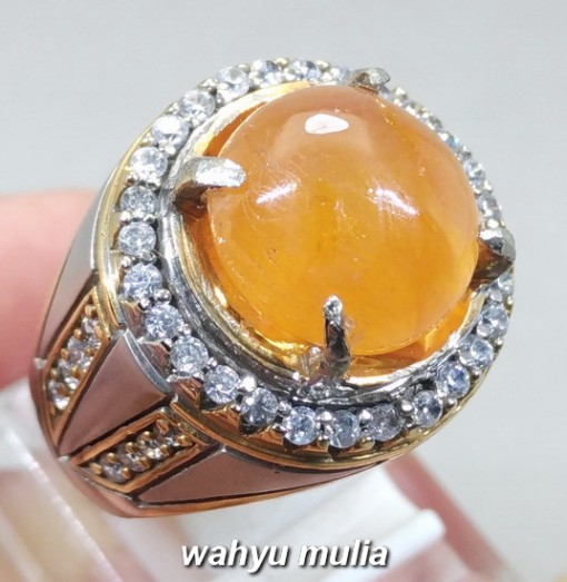 gambar Batu Cincin Yakut Kuning Yellow Safir Asli bagus bersertifikat kristal bening harga khasiat ciri_2