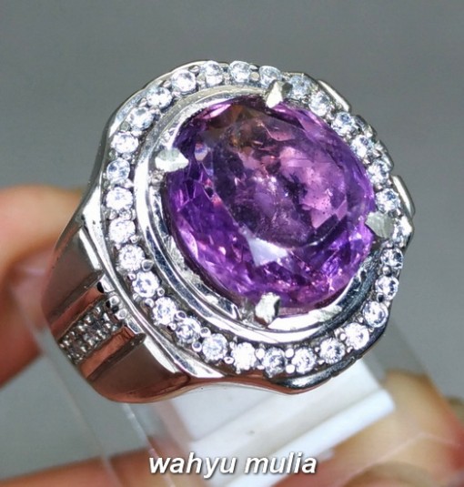gambar Cincin Batu Kecubung Ungu Amethyst Quartz Asli bersertifikat kalimantan tua muda kristal violet berkhodam pengasihan pria wanita_2