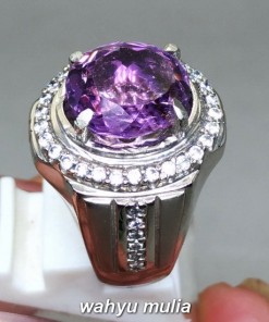 gambar Cincin Batu Kecubung Ungu Amethyst Quartz Asli bersertifikat kalimantan tua muda kristal violet berkhodam pengasihan pria wanita_3