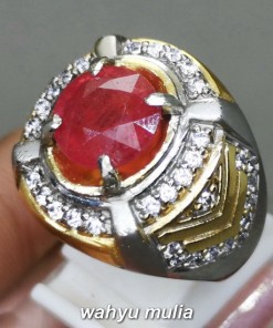 image Cincin Batu permata Ruby merah Bulat Asli bersertifikat cerah krital bagus murah _1