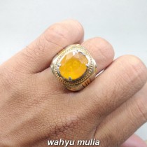 Batu Akik Yakut Yellow Safir Kuning Asli  Kode 1765 