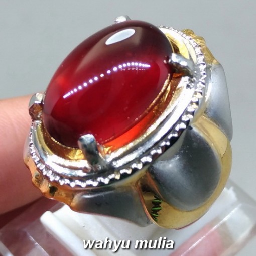 jual Cincin Batu Natural Garnet Merah Selon Asli bersertifikat srilangka asal jenis kegunaan mustika berkhodam lipan_1