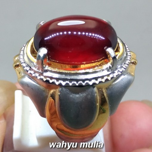 jual Cincin Batu Natural Garnet Merah Selon Asli bersertifikat srilangka asal jenis kegunaan mustika berkhodam lipan_3