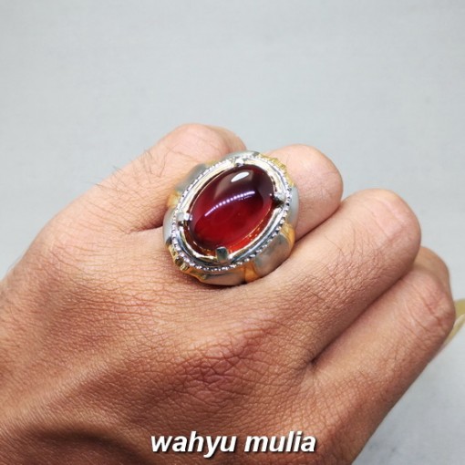 jual Cincin Batu Natural Garnet Merah Selon Asli bersertifikat srilangka asal jenis kegunaan mustika berkhodam lipan_4