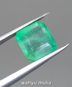 khasiat Batu Jamrud Emerald Beryl Colombia persegi Asli bersertifikat rusi brazil afrika yang bagus kristal minor hijau tua_2