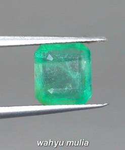 khasiat Batu Jamrud Emerald Beryl Colombia persegi Asli bersertifikat rusi brazil afrika yang bagus kristal minor hijau tua_5
