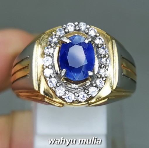 Batu Blue Safir Ceylon Srilangka Asli bersertifikat berkhodam ciri harga kegunaan pria wanita_3