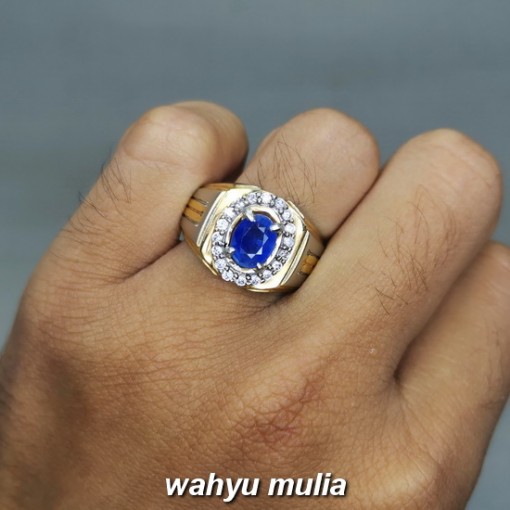 Batu Blue Safir Ceylon Srilangka Asli bersertifikat berkhodam ciri harga kegunaan pria wanita_5