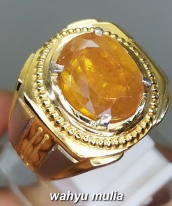 Batu Cincin Yellow Safir kuning Yakult Asli bersertifikat berkhasiat ciri harga afrika srilangka_2