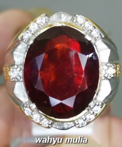 Batu Garnet Merah Tua Cutting Oval Asli bersertifikat biduri delima berkhasiat ciri harga_5
