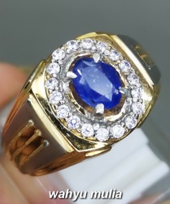Cincin Batu Akik Blue Safir Ceylon Asli bersertifikat berkhasiat memo ciri harga_2