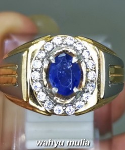 Cincin Batu Akik Blue Safir Ceylon Asli bersertifikat berkhasiat memo ciri harga_4
