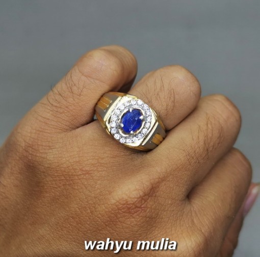 Cincin Batu Akik Blue Safir Ceylon Asli bersertifikat berkhasiat memo ciri harga_5