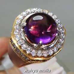 Cincin Batu Akik Kecubung Ungu Kinyang ametis Asli Kode 