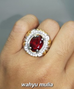 foto Cincin Batu Permata Garnet Merah Tua Asli berkhodam bersertifikat bagus pria wanita_4