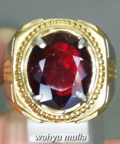 harga Batu Cincin Natural Garnet Merah Gelap Asli bersertifikat berkhodam ciri mahar kalimantan selon_2