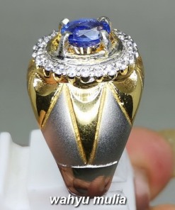 harga Cincin Batu Permata Blue Safir Selon Asli bersertifikat berkhasiat pria wanita biru tua kristal bagus_3