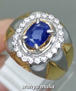 khasiat Batu Blue Sapphire Srilangka Asli biru tua_1