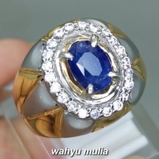 khasiat Batu Blue Sapphire Srilangka Asli biru tua_2