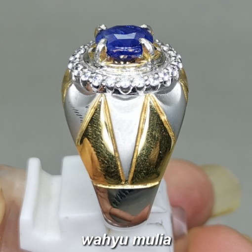 khasiat Batu Blue Sapphire Srilangka Asli biru tua_3