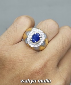 khasiat Batu Blue Sapphire Srilangka Asli biru tua_4
