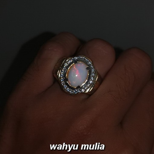 khasiat Batu Cincin Natural Kalimaya Susu Opal Asli bersertifikat banten afrika bagus pria wanita _4