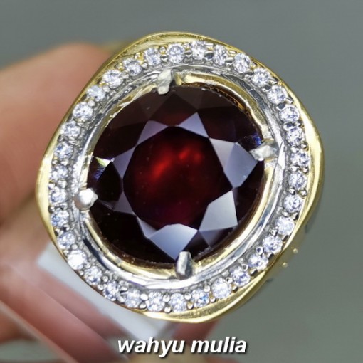 natural Batu Cincin Garnet Merah Gelap Asli srilangka bersertifikat delima ciri harga asal berkhodam_2