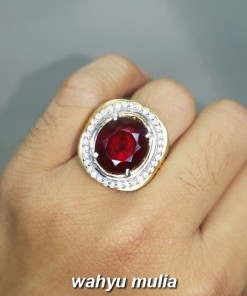 natural Batu Cincin Garnet Merah Gelap Asli srilangka bersertifikat delima ciri harga asal berkhodam_3