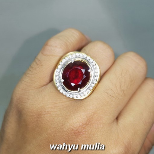 natural Batu Cincin Garnet Merah Gelap Asli srilangka bersertifikat delima ciri harga asal berkhodam_3