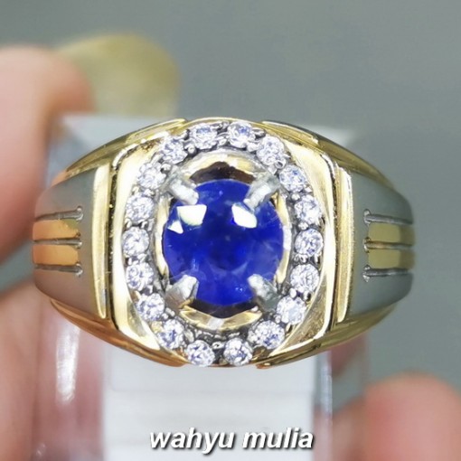 Batu Blue Safir Ceylon Srilangka Asli bersertifikat natural bagus pria wanita_5