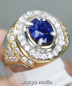 Batu Cincin Blue Safir Ceylon Asli bersertifikat srilangka bagus tua berkhasiat harga_2