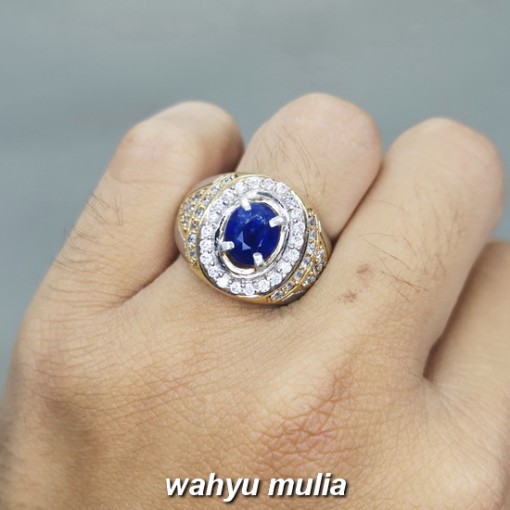 Batu Cincin Blue Safir Ceylon Asli bersertifikat srilangka bagus tua berkhasiat harga_4