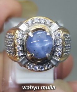 Batu Cincin Blue Safir Star Ceylon Asli natural bersertifikat selon srilangka_3