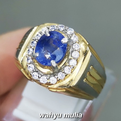 Batu Cincin Natural Blue Safir Srilangka Selon Asli bersertifikat bagus_1