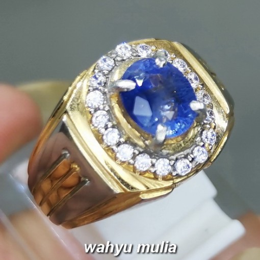 Batu Cincin Natural Blue Safir Srilangka Selon Asli bersertifikat bagus_2