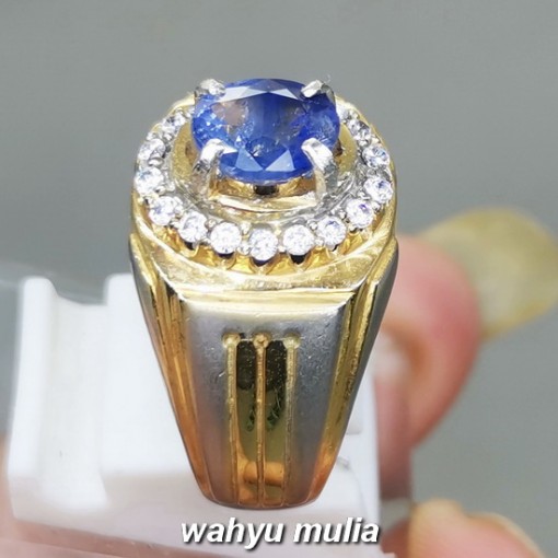 Batu Cincin Natural Blue Safir Srilangka Selon Asli bersertifikat bagus_3