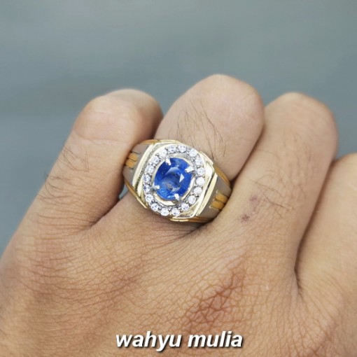 Batu Cincin Natural Blue Safir Srilangka Selon Asli bersertifikat bagus_4