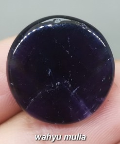 Batu Kecubung Wulung Bundar hitam sinar ungu Asli berkhodam ciri harga manfaat mantra cara asal_4